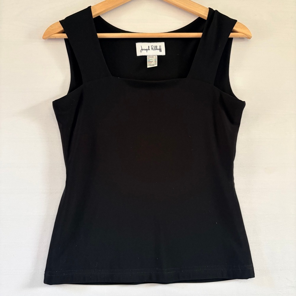 Joseph Ribkoff Black Square Neck  Tank Top Womens Size 4 Made in Canada